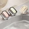 with Sponge Portable Soap Dish Self-Draining Laundry Soap Case Suction Cup Soap Holder  Kitchen