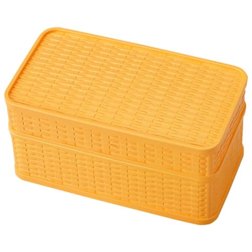 Takenaka Rat Lunch Box, Made in Japan, Two-Tier, Yellow, Top Tier: 180ml, Bottom Tier: 360ml, T-76509