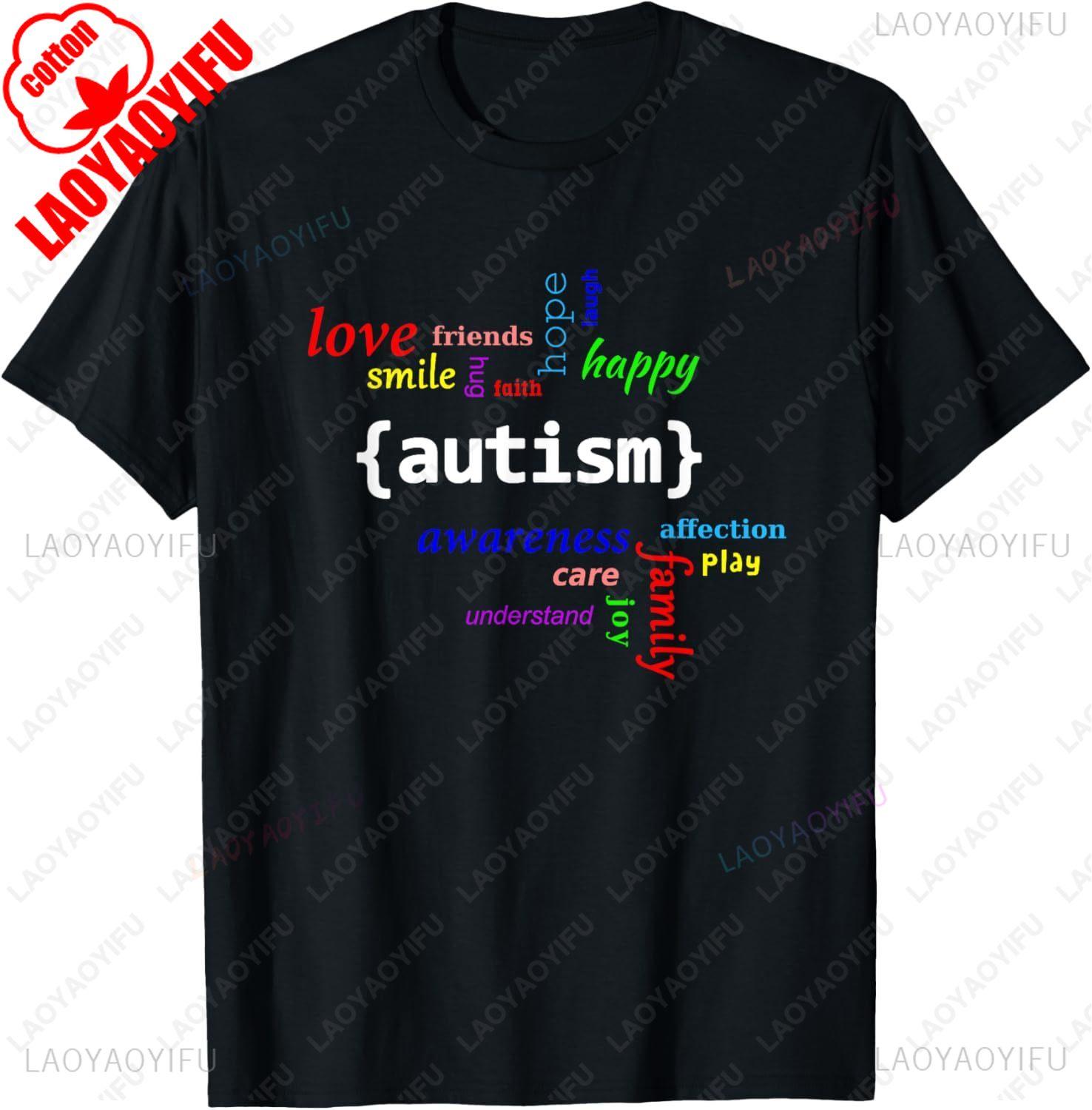 Autism Autism Awareness for Men Women TShirt Print Man Summer Cotton Casual Breathable Street Fashion New Arrival Tee Tops S