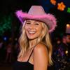Plush Brim Cowboy Bucket Hat Pink Silver Panama Hat New Fisherman Cap  for Camping Hiking