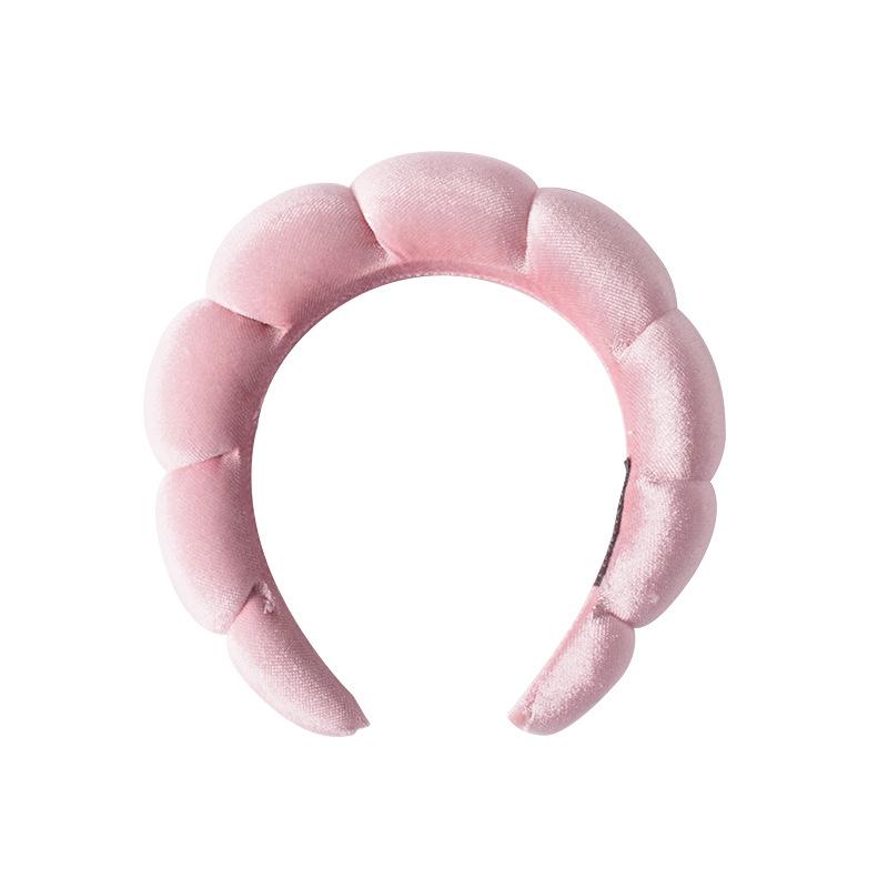 Vintage Sammet Moln Hårband för Kvinnor Flickor Svamp Pannband Tvätta Ansikte Armband Set Spa Badrumstillbehör