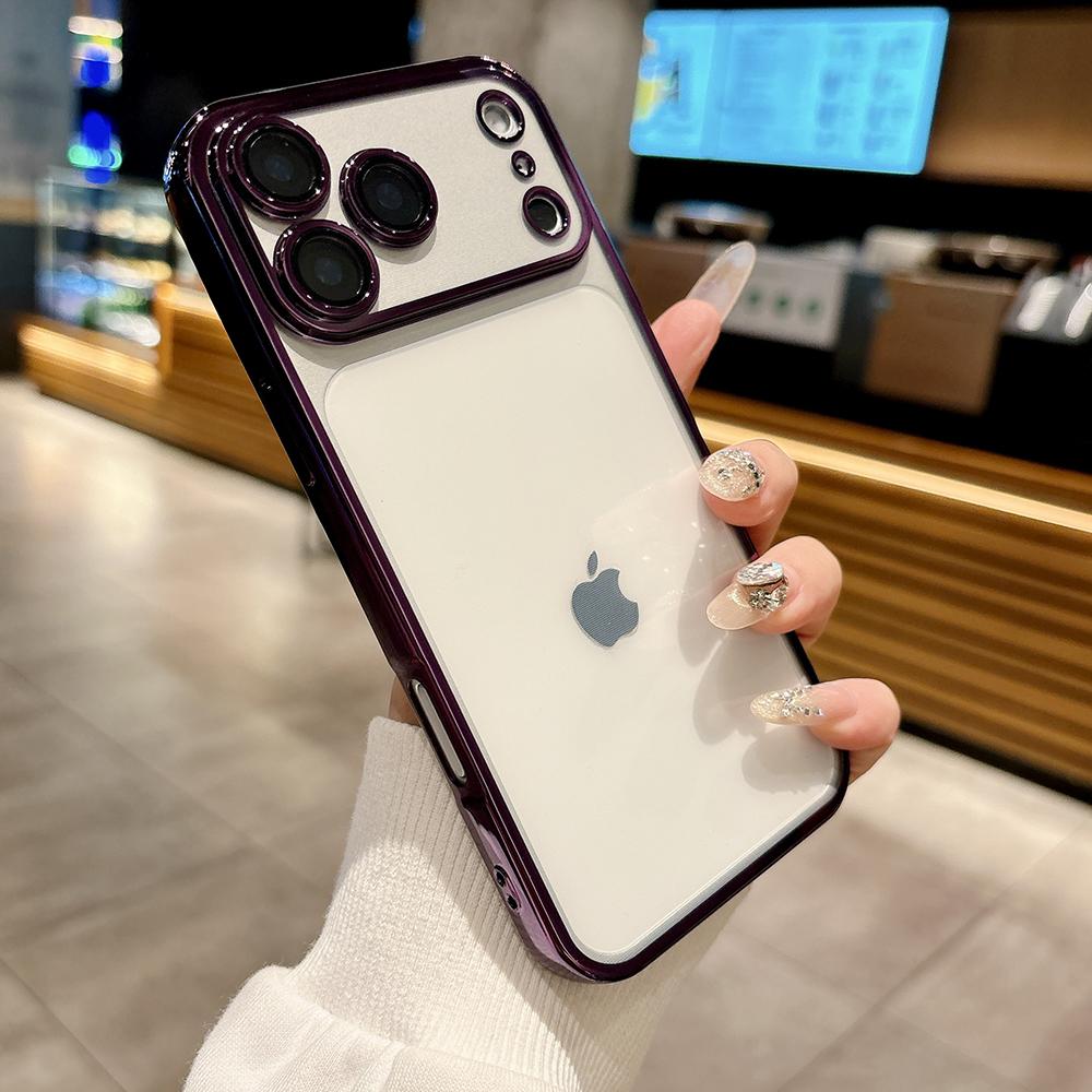 Plating Clear Phone Cases For For Iphone 17 16 1 Pro Max Camera Lens Protection Cover For For Iphone 14 13 Pro Max 17Pro Case