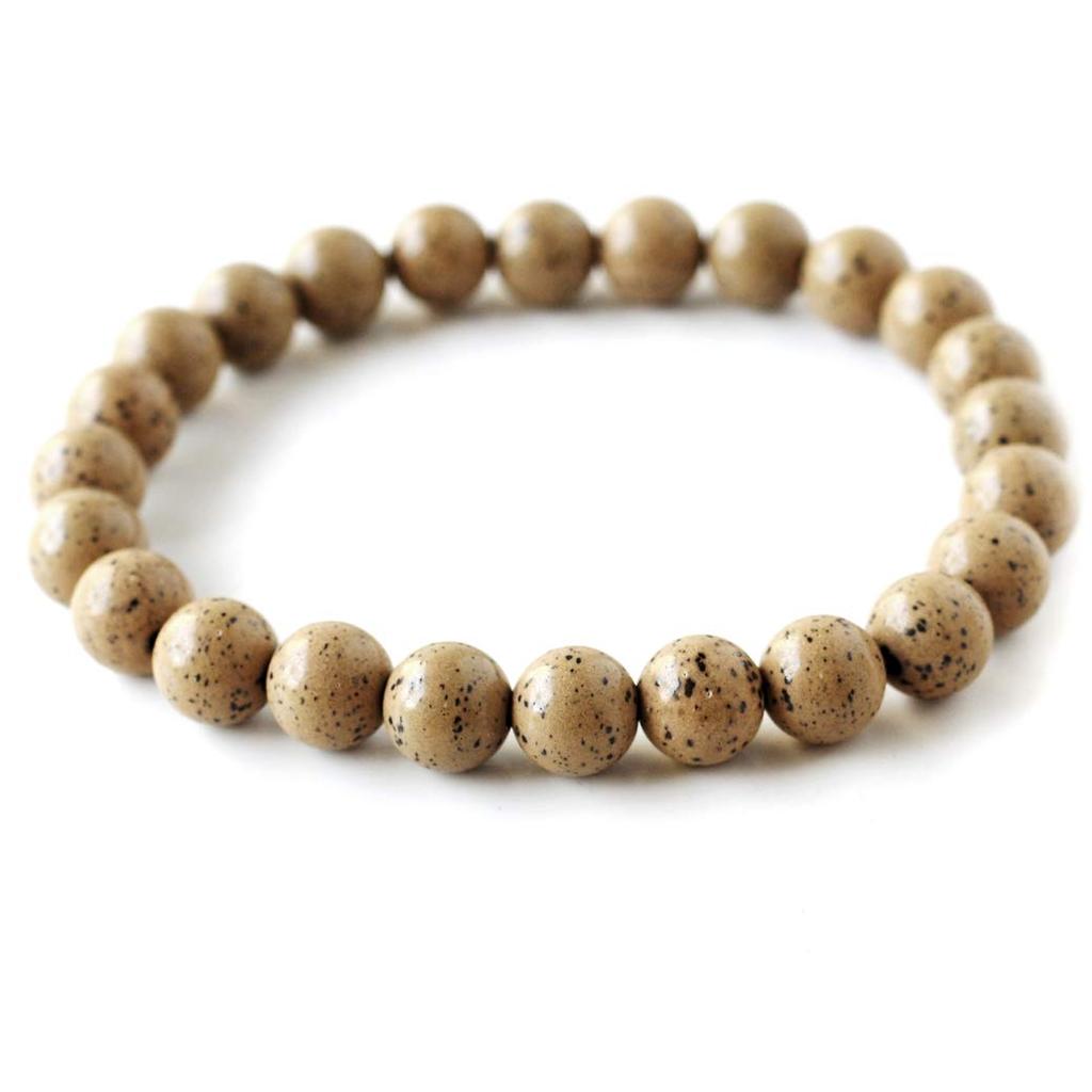 Beitou Stone Bracelet 8mm Orange Taiwanese Made Negative Ion Measured Radium Hokutolite Inner Diameter [GOLD STONE] Approx. 17.5cm