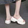 Moda 5cm Morbide Vera Pelle Estive Leggere Mocassini Pantofola Ben Aderenti Open Toe Accoglienti Comode Sagomate Sandali Scarpe