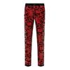 PYJTRL Mens Fashion Shiny Sequin Floral Pattern Pants Expandable Waist Trousers