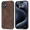 For iPhone 16 Plus Case PU Leather PC TPU 3 Layer Hybrid Phone Cover