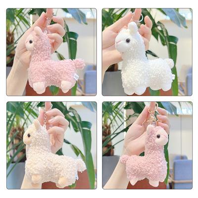 Kawaii Alpaca‑Plush Doll Keychain Cartoon Pendant Backpack Decor Daily‑Use Accessory Gift
