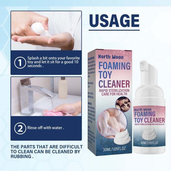 Yousheng 30ml Toy Foaming Cleaner Non-irritating Ingredients Fast Foaming Liquid Foam Type Gentle Silicone Sexy Toy Cleaner for Home