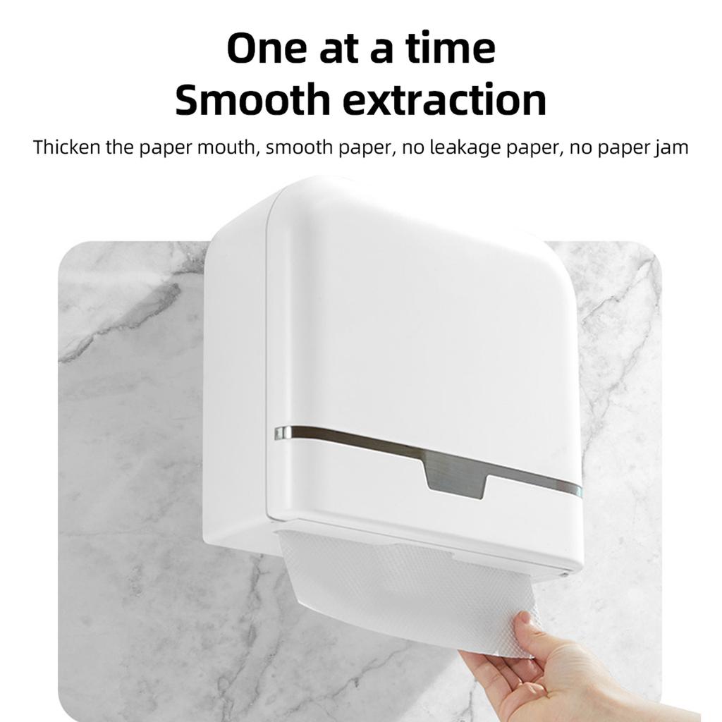Paper Towel Dispenser Wall Mount Multifold Hand Paper Tissue Holder with Lock Waterproof Self Adhesive Tissue Box for