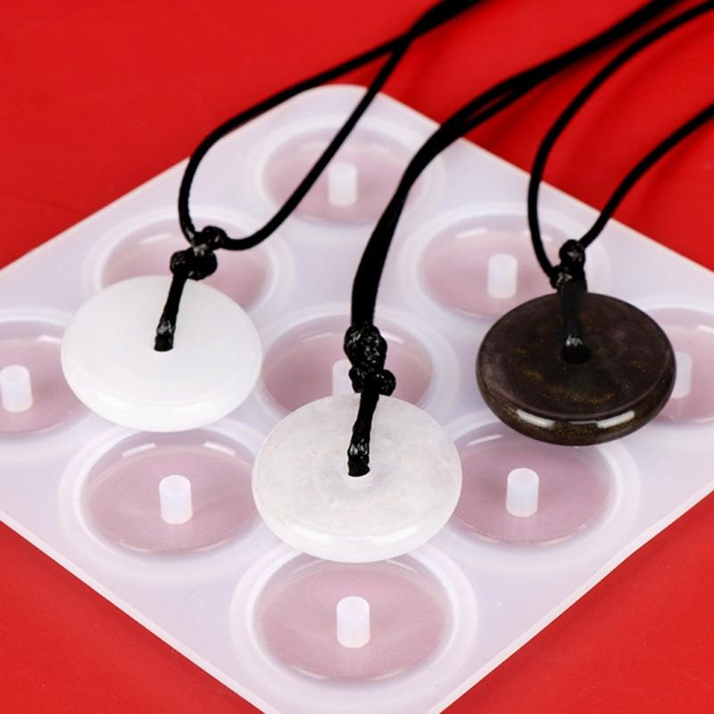 3D Hollow Round Silicone Mold Epoxy Resin Mold  Imitation Jade Pendant Jewelry Tools Crafts Making Supplies Stick