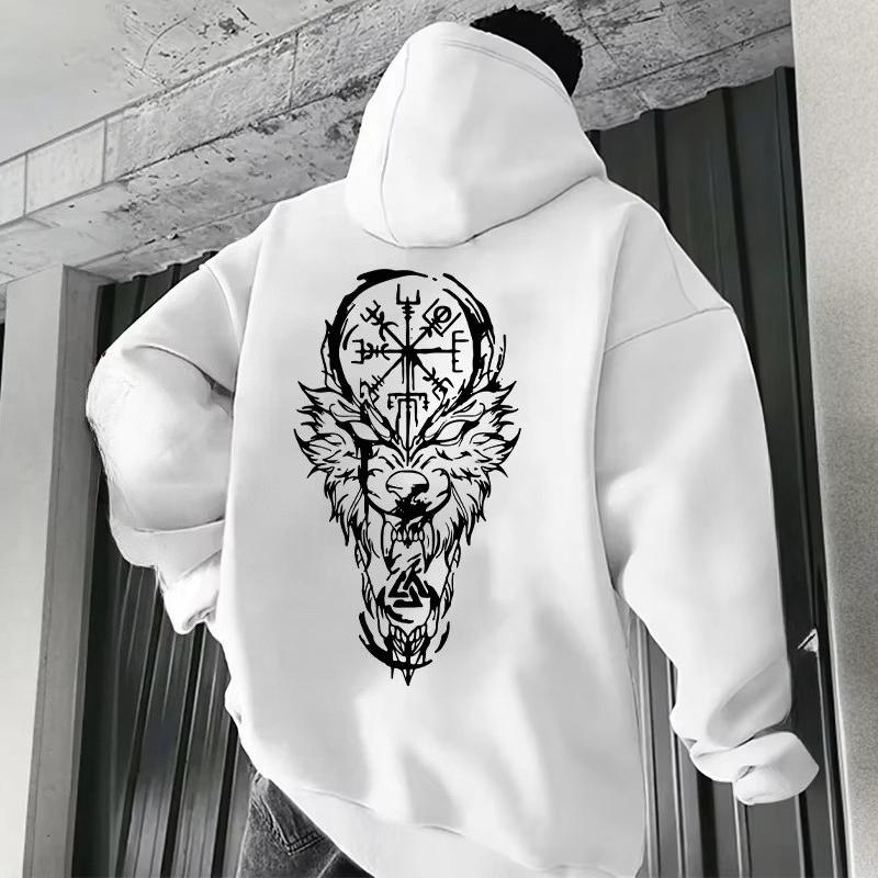 2025 New Solid Color Printed Hoodie Men's Autumn and Winter Hot Casual Fashion Long Sleeve Daily Outdoor Jumper Large Size