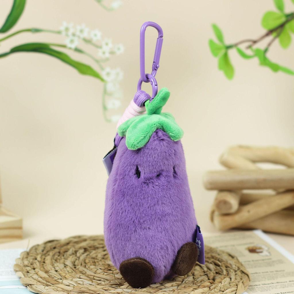 Cartoon Pumpkin & Eggplant Scented Plush Keychain Toy Ornament