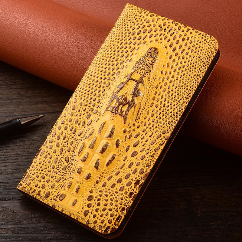 Applicable To Apple 17e 16e Leather Mobile Phone Case IPhone 14plus Flip 14PRO Protective Case Crocodile Head