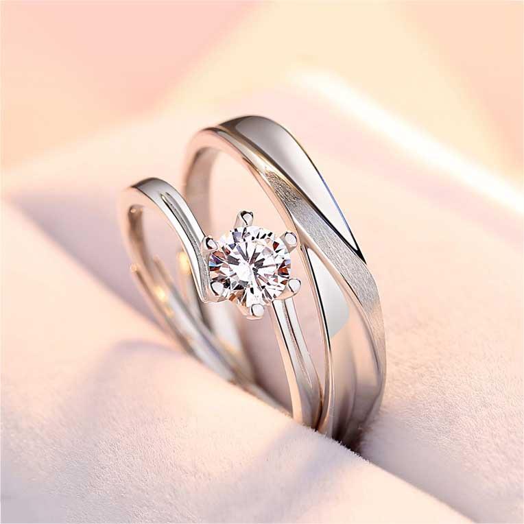 New Simple Couple Rings Classic Six-claw Men's and Women's Fashion Rings