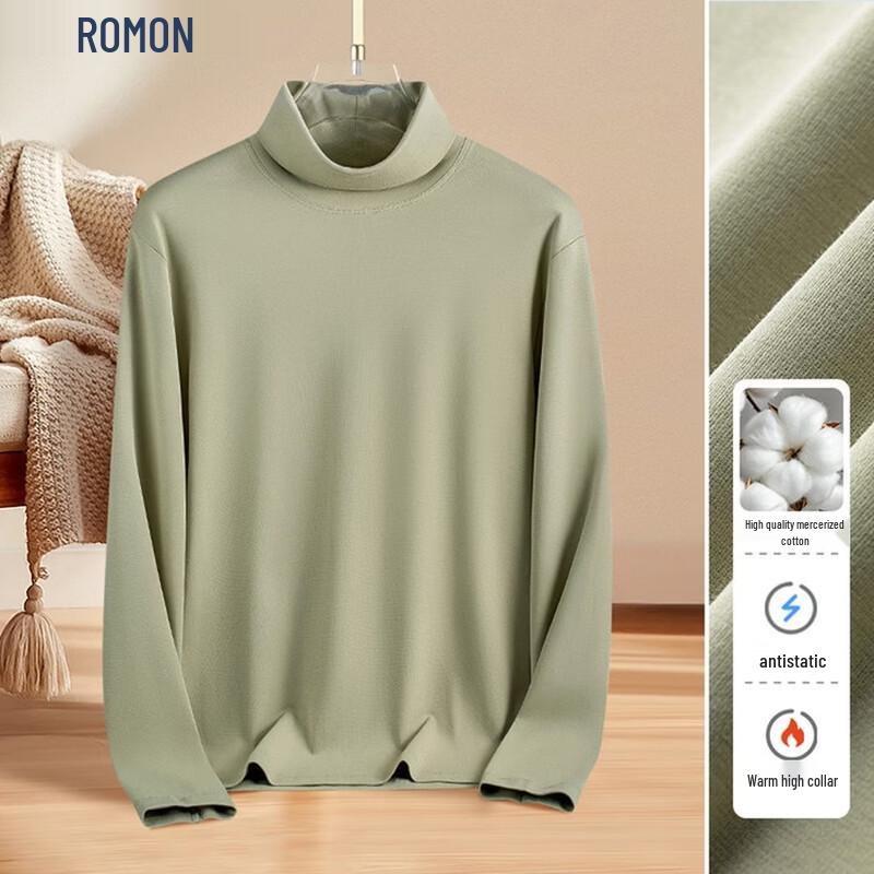 Men's Mercerized Cotton Mock Neck Long Sleeve T-Shirt
