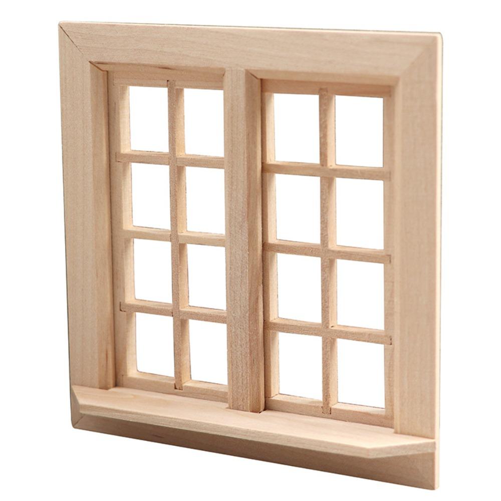 16 Felder Puppenhaus Fenster Modell Holz Quadratische Fenster Modell Miniatur Haus Dekor Für DIY Spielzeug