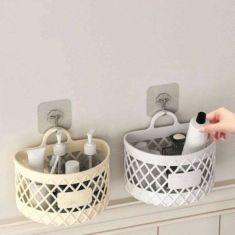 Xiaomi No Drill Hanging Storage Basket Drainage Shelf Hollow Out Kitchen Storage Basket Plastic Multifunctional Bathroom Organizer