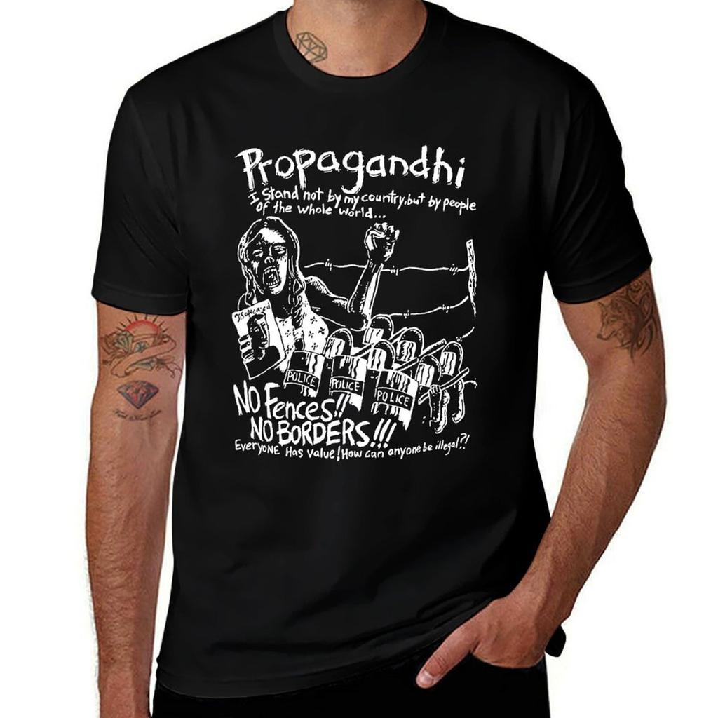 AO DE MEI Propagandhi Mens No Borders No Fences T-Shirt