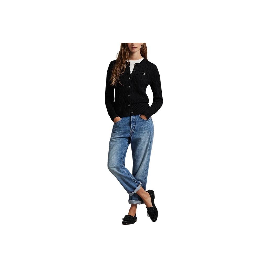 Polo Ralph Lauren SS25 Slim Fit Cable Knit Cotton Crew Neck Cardigan Women Knitwear WMPOSWENDW20460-001