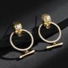 Kenjie McQueen Skull Pendant Earrings - Women's European & American Punk Studs & Ear Clips