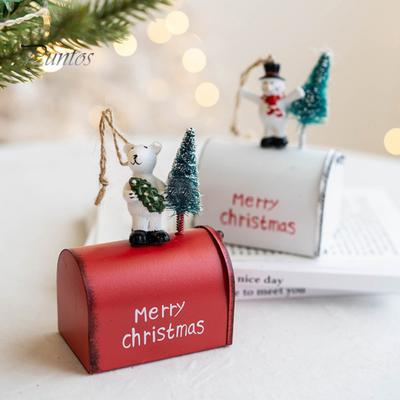 Briefkasten-Anhänger, Weihnachtsmann, Schneemann, Bär, Dekoration, Weihnachtsbaum, hängende Verzierung für Zuhause, festliche Feiertage