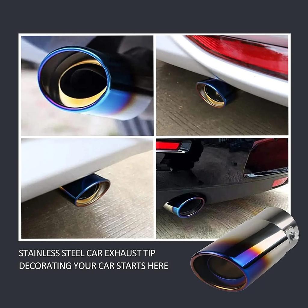 Universal Car Auto Exhaust Muffler Tip Stainless Steel Pipe Chrome Trim Modified Car Rear Tail Throat Liner Accessories