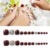 J-12 Cherry Diamond Removable Wearable Toe Nail Art Stickers Handmade Gel Toe Nail Tips For Women