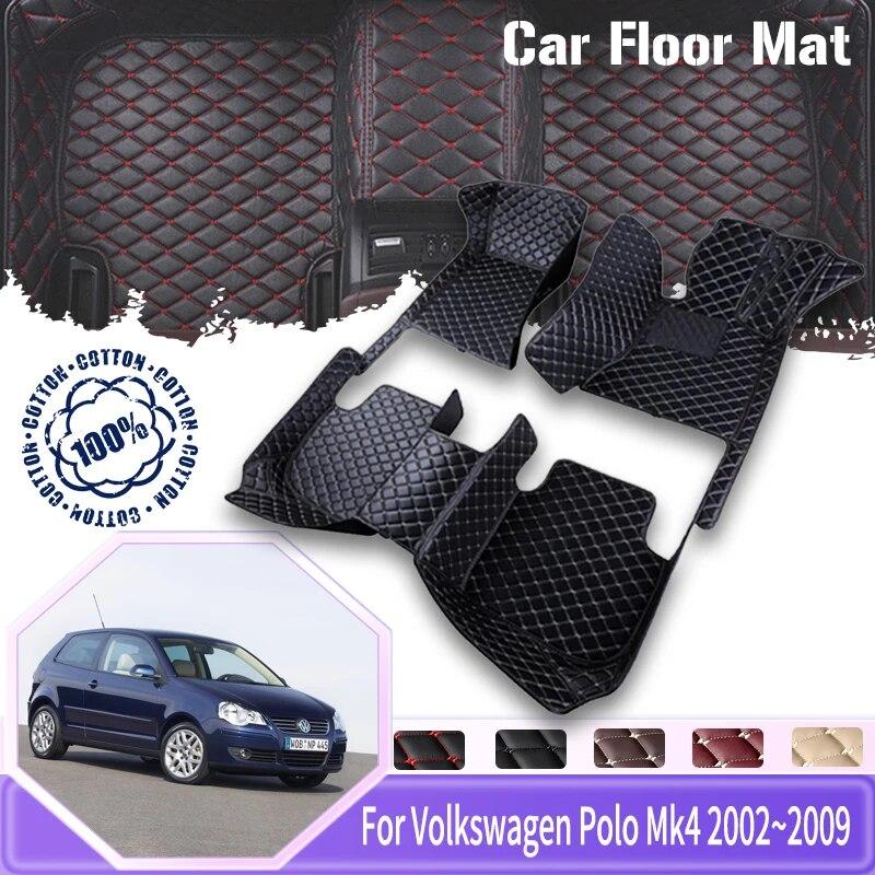 

Автомобильные коврики для VW Volkswagen Polo Vivo Mk4 9N 2002 ~ 2009, грязеотталкивающие подушечки, автомобильный ковер, напольные коврики, чехлы для ног, автомобильные аксессуары