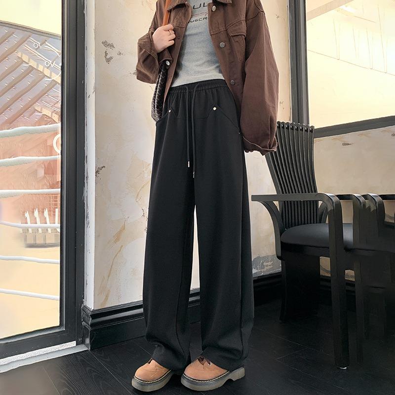 High Street Grey Sweatpants Women's Autumn Wide Leg Pants High Waist Loose Drop Casual Mopping Banana Guard Pants