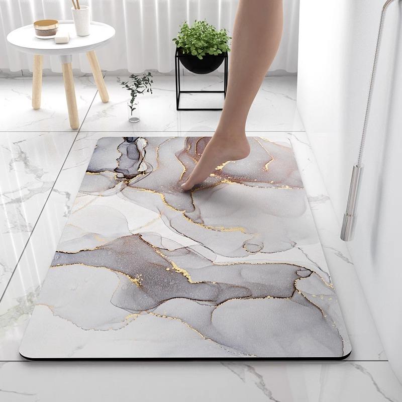 Toilet Door Diatom Mud Bathroom Floor Mat, Anti Slip Bathroom Floor Mat, Water Absorbing Quick Drying Carpet At the