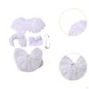 Fashion Dolls Angel Wing Lace Set Outfits Accs, Handmade Clothing with Necklace for 15-17cm Girl