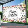 A 2D flat banner, a floral birthday card, very suitable for classrooms, offices and various events