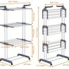 1 drying rack, 67.7 inches high, folding clothes rack, 4 layers of clothes rack, clothes drying rack with two side wings - gray