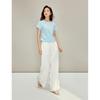 INMAN Heavy Embroidery Shell Beaded Gathered Short Sleeve T-Shirt