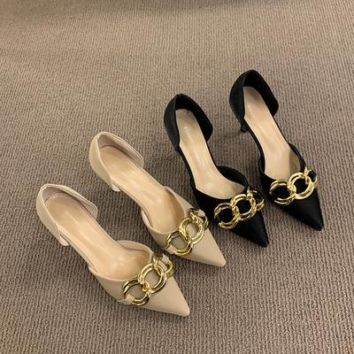 Single Shoes Women's 2025 Spring New Women's Shoes Design Sense Niche Bridesmaid Shoes Wedding Shoes French Pointed Stiletto High Heels