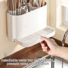 Detachable Hanging Chopsticks Cage with Water Tray Kitchen Utensil Holder  Chopstick Drain Box