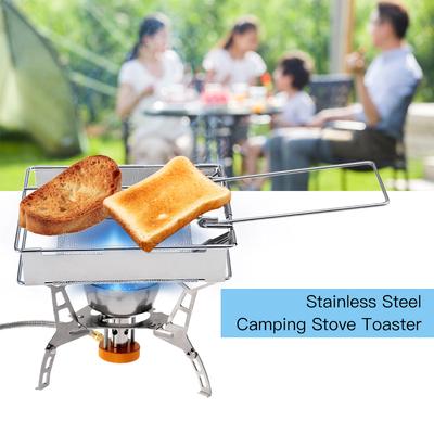 Faltbare Edelstahl-Toasterplatte, tragbarer Outdoor-Camping-Brot-Toaster-Grill