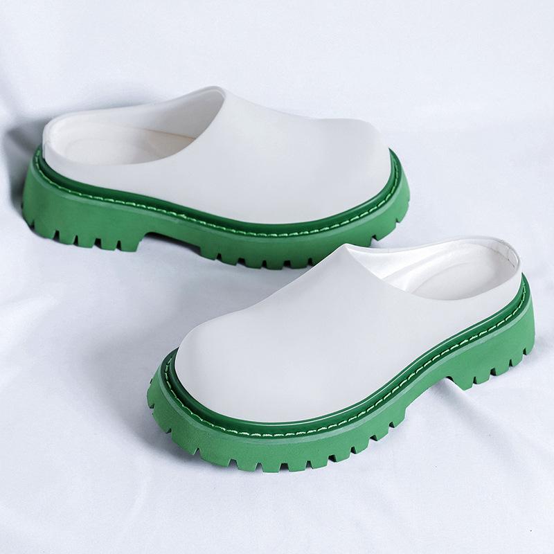 Super hot Internet celebrity thick bottom heightening slippers men's 2025 spring and autumn new popular outer wear bag head half slippers 3205-R