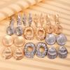 Exaggerated Gold Color Heart Oval Earrings For Women Metal Earing Jewelry Trending Irregular Wrinkled Geometric Earrings
