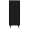 Doppeltüriger Seitenschrank, Mehrzügiger Stauraum, Schwarz 70x34x90 Cm Ingenieurholz