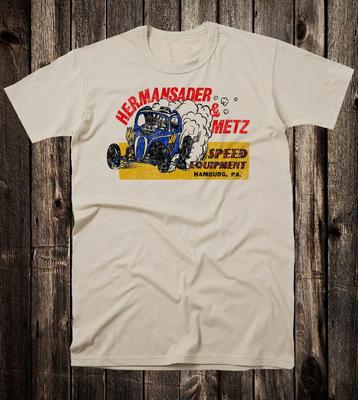Retro Hot Rod T-Shirt Drag Race Hermansader und Metz Speed Shop Hamburg PA