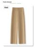 Women's Khaki High Waist Wide Leg Cropped Pants - Spring/Autumn 2025 Casual Slimming Trousers