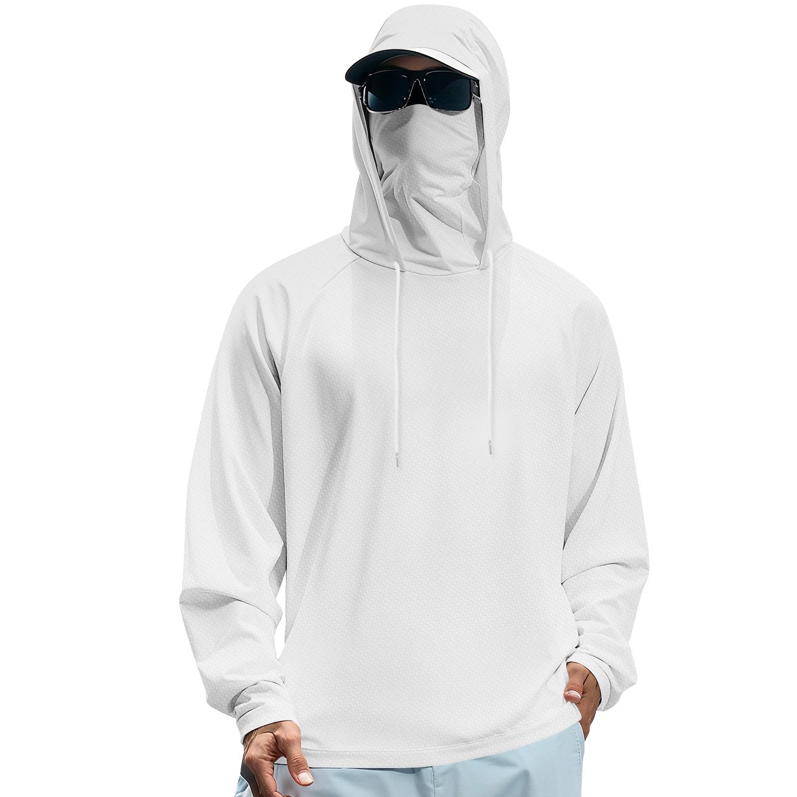

Унисекс однотонная толстовка с капюшоном, маской для лица и плюшевыми рукавами реглан XL белый