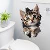 Creative Peeking Kitten Wall Stickers, 3D Breaking Wall Effect for Kids Room Living Room Decor, Removable Self-Adhesive