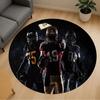 1pc Football Players Pattern Office Round Rugs, Under Chair Round Rugs for Living Room, Bedroom, Bathroom Decoration Carpet 091881