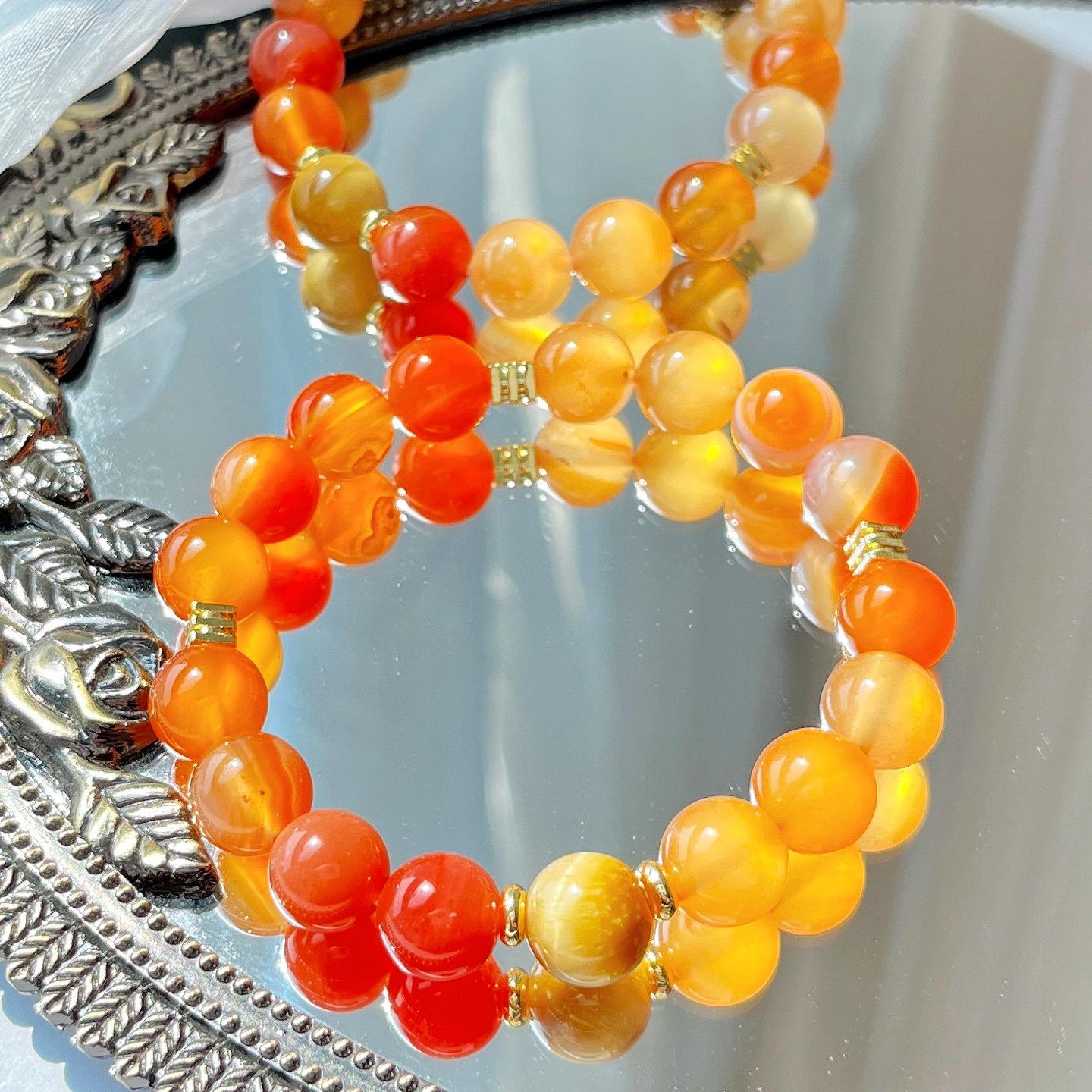 10Mm Natural Ice-Permeable High-Quality Chalcedony Agate Tiger S Eye Bracelet Bracelet