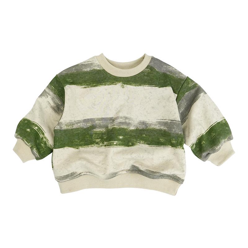 Unisex Kids Gradient Oil Painting Stripe Hoodie - Long Sleeve Pullover 90cm абрикосовый