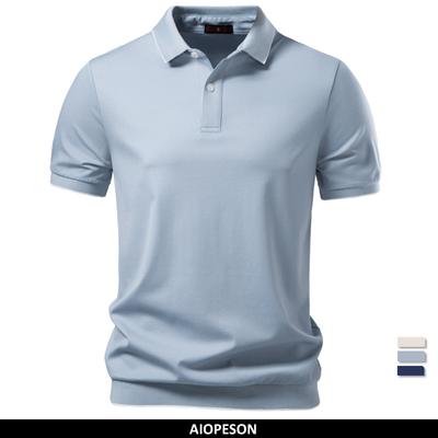 Tencel Polo Shirt Men‘s Solid Color Old Money Design Premium Fabric Skin Friendly Cool Breathable Soft Wear