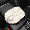 Car Tissue Holder Cartoon Sheep Soft Plush Wipes Dispenser Tissue Box Car Organizer Cute Car Interior Accessories