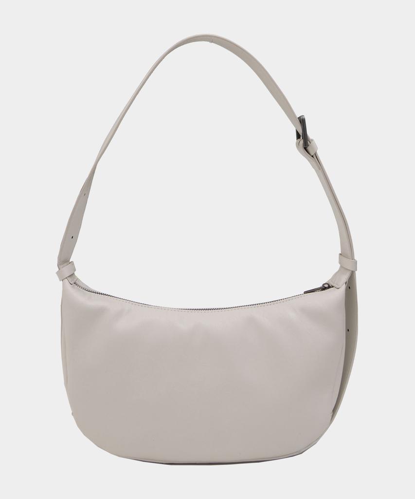 Macoi Flow Contour Minimal Leather Shoulder Bag [Ivory]
